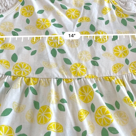 Cat & Jack Lemon Print Summer Dress Size L 10/12 - Picture 4 of 8